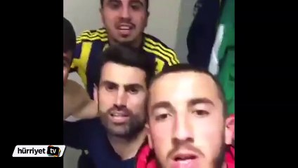 Fenerbaçeli futbolcuların galibiyet sevinci