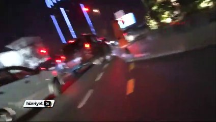 Beşiktaş'taki şüphelinin vurulma anı ve silah sesleri kamerada