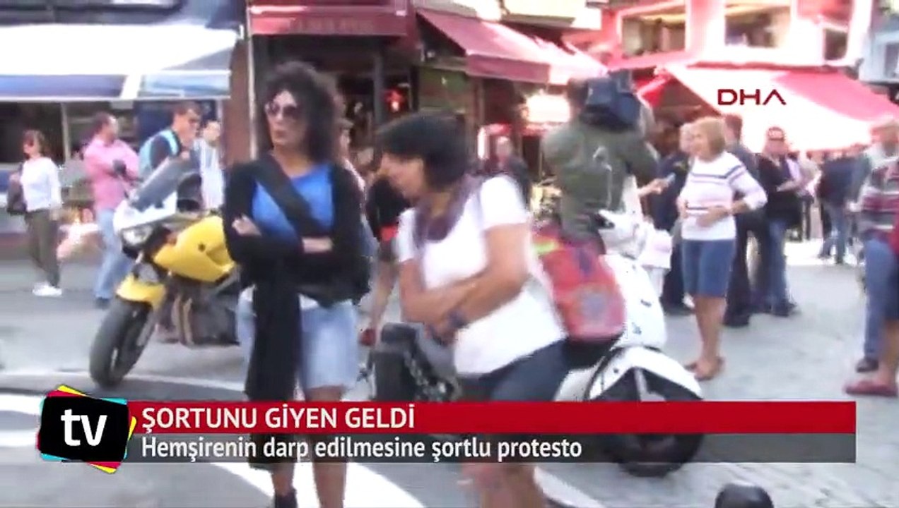 Hemşirenin darp edilmesine şortlu protesto