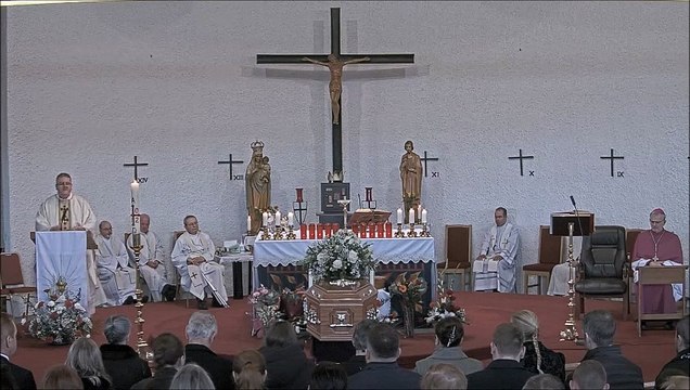 Hughie Kelly is 'returning to God' as the salmon returns to his home at Lackagh, mourners told