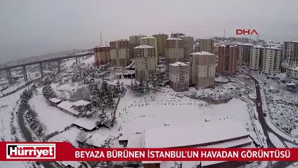 Beyaza bürünen İstanbul'un havadan görüntüleri