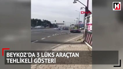 Beykoz'da 3 lüks araçtan tehlikeli gösteri