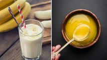 दूध में केला और घी मिलाकर खाने से क्या होता है ? दूध में केला और घी मिलाकर खाने के फायदे *Health