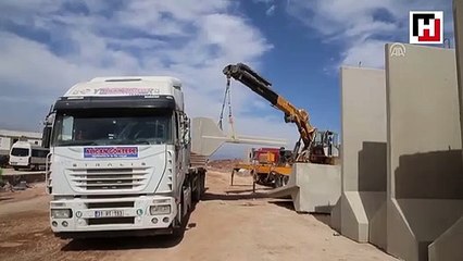 Sınır birliklerine 11 tonluk beton blok sevkiyatı -