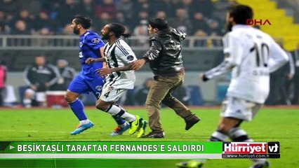 KASIMPAŞA TRİBÜNÜNDEN İNEN TARAFTAR FERNANDES'E SALDIRDI