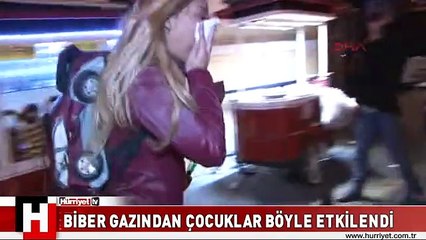 ÇOCUKLAR BİBER GAZINDAN BÖYLE ETKİLENDİ