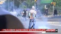 POLİS ATTIĞI BİBER GAZIN GÖSTERİCİYi BÖYLE VURDU! TAKSİM GEZİ PARKI OLAYLARI