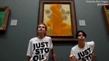 Ambientalisti lanciano zuppa su 'I Girasoli' di Van Gogh a Londra