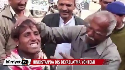 İşte Hindistan'daki ilkel diş beyazlatma yöntemi