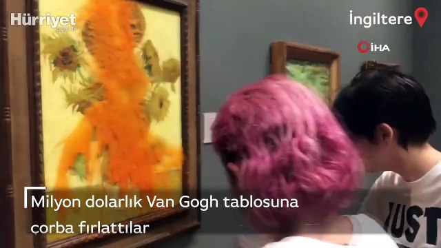 Milyon dolarlık Van Gogh tablosuna çorba fırlattılar