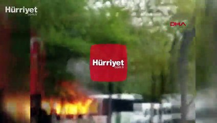 Beylikdüzü'nde öğrenci servisi alev alev yandı