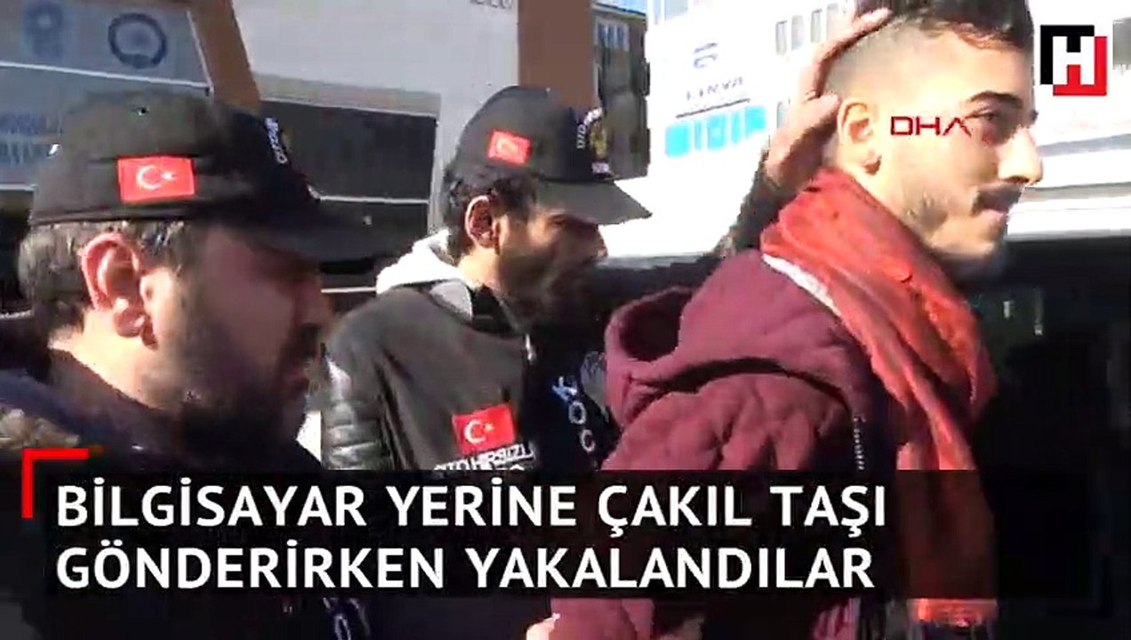 Bilgisayar yerine çakıl taşı göndermek isterken yakalandılar