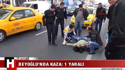 BEYOĞLU'NDA KAZA..!! ÇARPTI, ELİNİ BİR AN BİLE BIRAKMADI