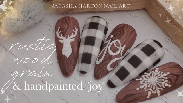 TUTORIAL : Rustic Wood Grain & Hand Painted by Natasha Harton Nails