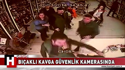 Bıçaklı kavga güvenlik kamerasında