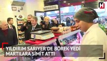 Binali Yıldırım Sarıyer’de börek yedi, martılara simit attı