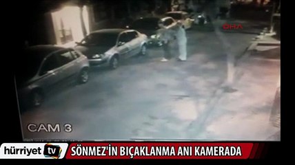 Oyuncu Rıza Sönmez'in bıçaklanma anı kamerada