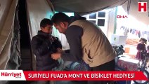 'Babamdan sonra ceket alan olmadı' diyen Suriyeli Fuad'a mont ve bisiklet hediyesi