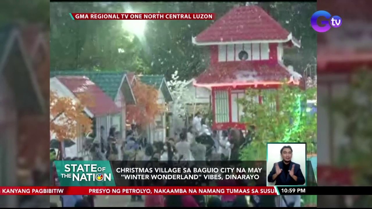 Christmas village sa Baguio City na may "Winter Wonderland" vibes, dinarayo | SONA