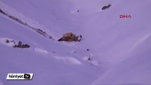 Karlı yolları açmaya çalışan dozer uçuruma yuvarlandı