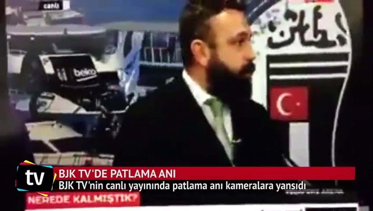 BJK TV'nin canlı yayınında patlama anı