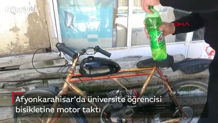 Üniversite öğrencisi bisikletine motor taktı