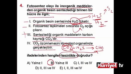 BİYOLOJİ SORULARININ ÇÖZÜMLERİ