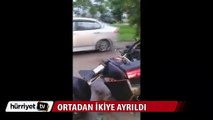 Kaza yapan Lamborghini ortadan ikiye bölündü