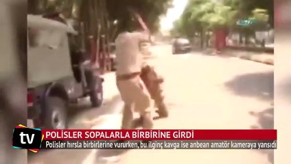 Polisler sopalarla birbirine girdi