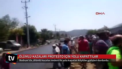 Bodrum'da köylüler ölümlü kazaları protesto için yolu kapattı