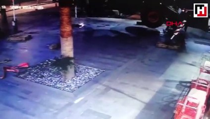 Bodrum'daki vinç kazası kamerada