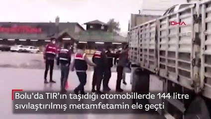 TIR'ın taşıdığı otomobillerde 144 litre sıvılaştırılmış metamfetamin ele geçti