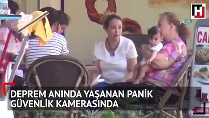 Bodrum’daki deprem anı güvenlik kamerasında