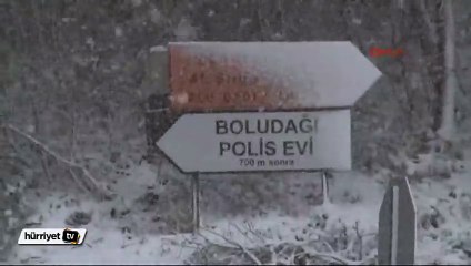 Bolu Dağı'nda kar ulaşımı yavaşlattı