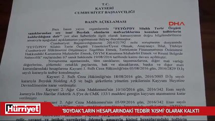 Boydakların hesaplarındaki tedbir 'kısmi' olarak kalktı