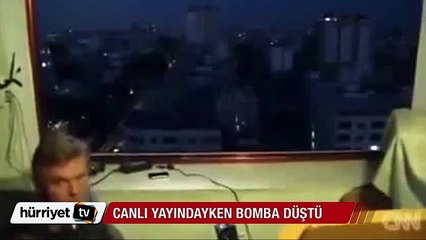 Canlı yayına girmeyi bekleyen CNN muhabirinin yanına bomba düştü