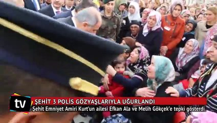 Ankara'da şehit 3 polis gözyaşlarıyla uğurlandı