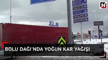 Bolu Dağı'nda yoğun kar yağışı