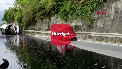 Tanker devrildi, Bolu Dağı ulaşıma kapandı
