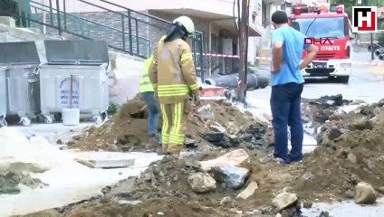 Eyüpsultan’da kazı çalışmaları sırasında doğalgaz borusu patladı