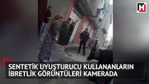Gaziantep’te uyuşturucu kullananların ibretlik görüntüleri kamerada