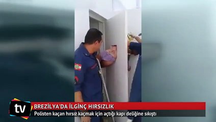 Karakoldaki hücreden kaçmaya çalışan hırsız kapıya sıkıştı