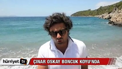 Çınar Oskay Boncuk Koy'unda köpek balıklarıyla