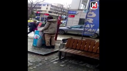 Bonzai içen Suriyeli deniz zannedip çöp konteynerine daldı!