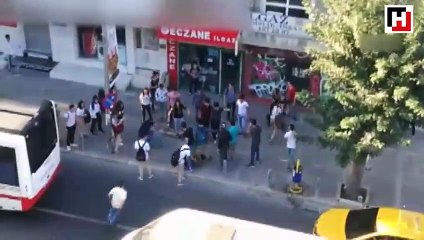 Liseli iki grubun kavgası kamerada