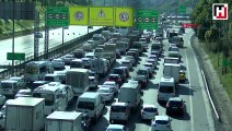 Bosphorus bridge maintenance jams traffic during rush hour