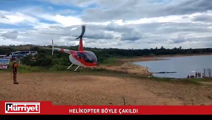 Helikopter denize böyle çakıldı