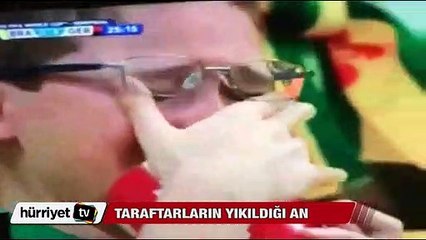 Brezilyalı taraftarların yıkıldığı an