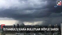 İstanbul'u kara bulutlar böyle sardı