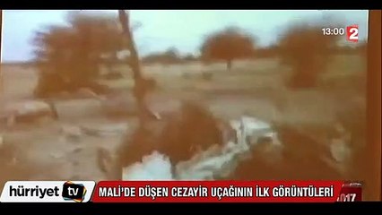 Mali'de düşen Cezayir uçağının ilk görüntüleri